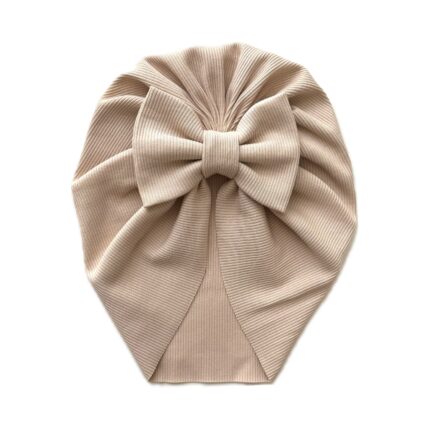 Turban s mašľou 2v1 - SVETLÁ BÉŽOVÁ - Slovenská výroba